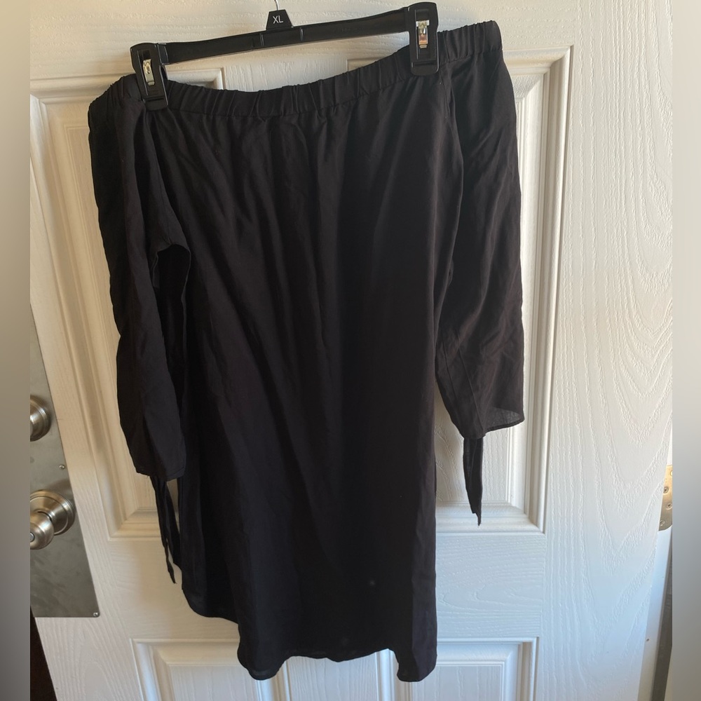 Just Quella off the shoulder black dress